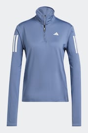 adidas Blue Own The Run Half-Zip Sweatshirt - Image 8 of 8