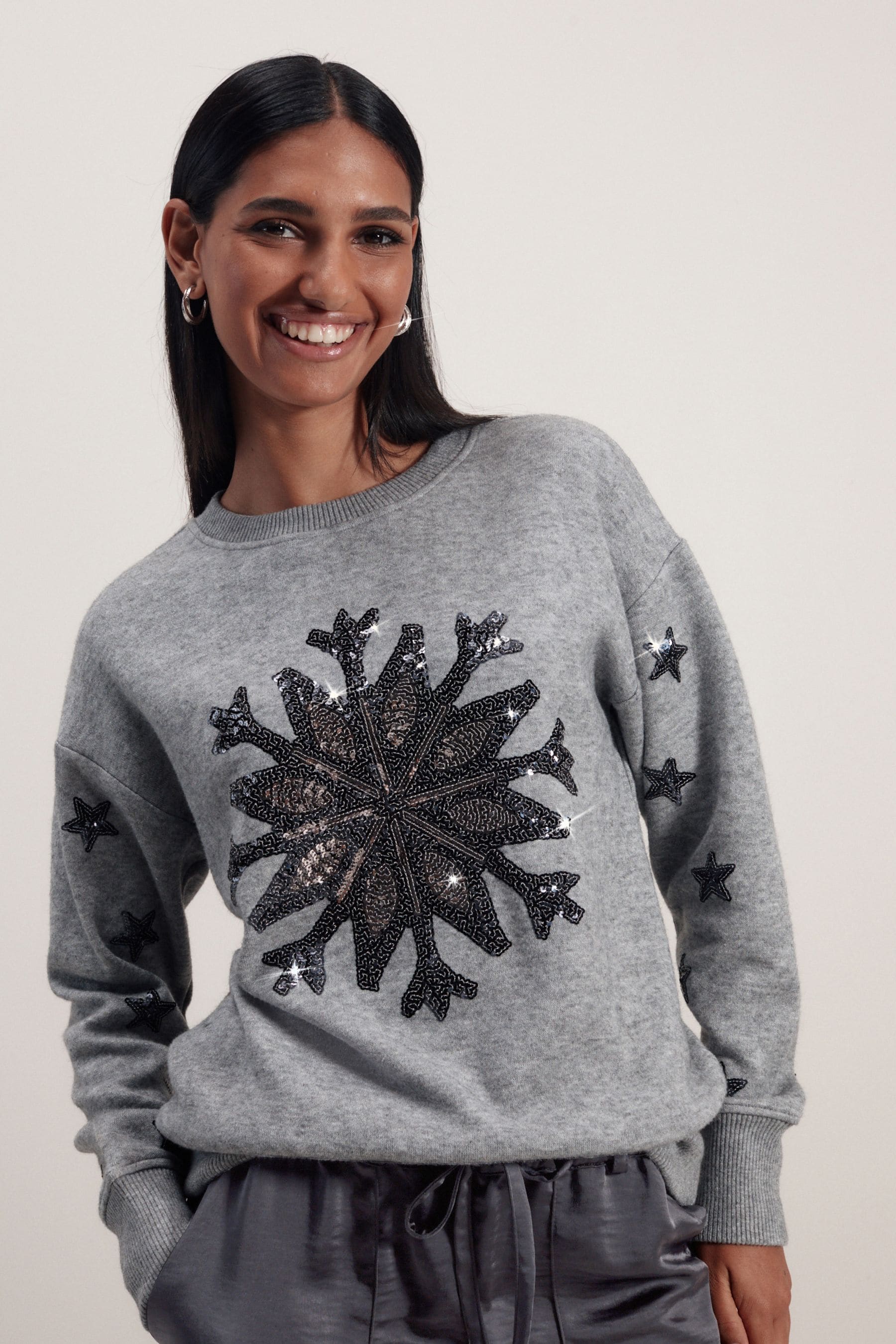 Grey snowflake jumper store
