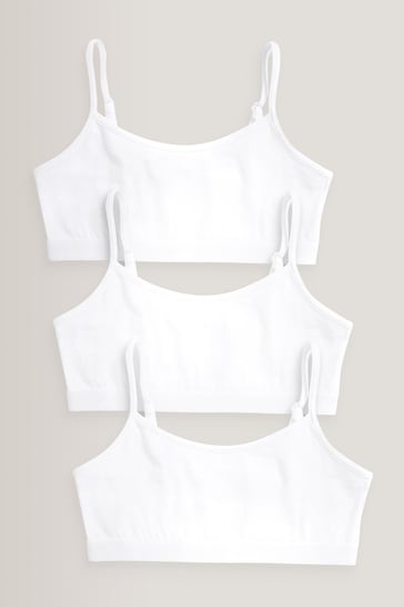 White Strappy Crop Tops 3 Pack (5-16yrs)