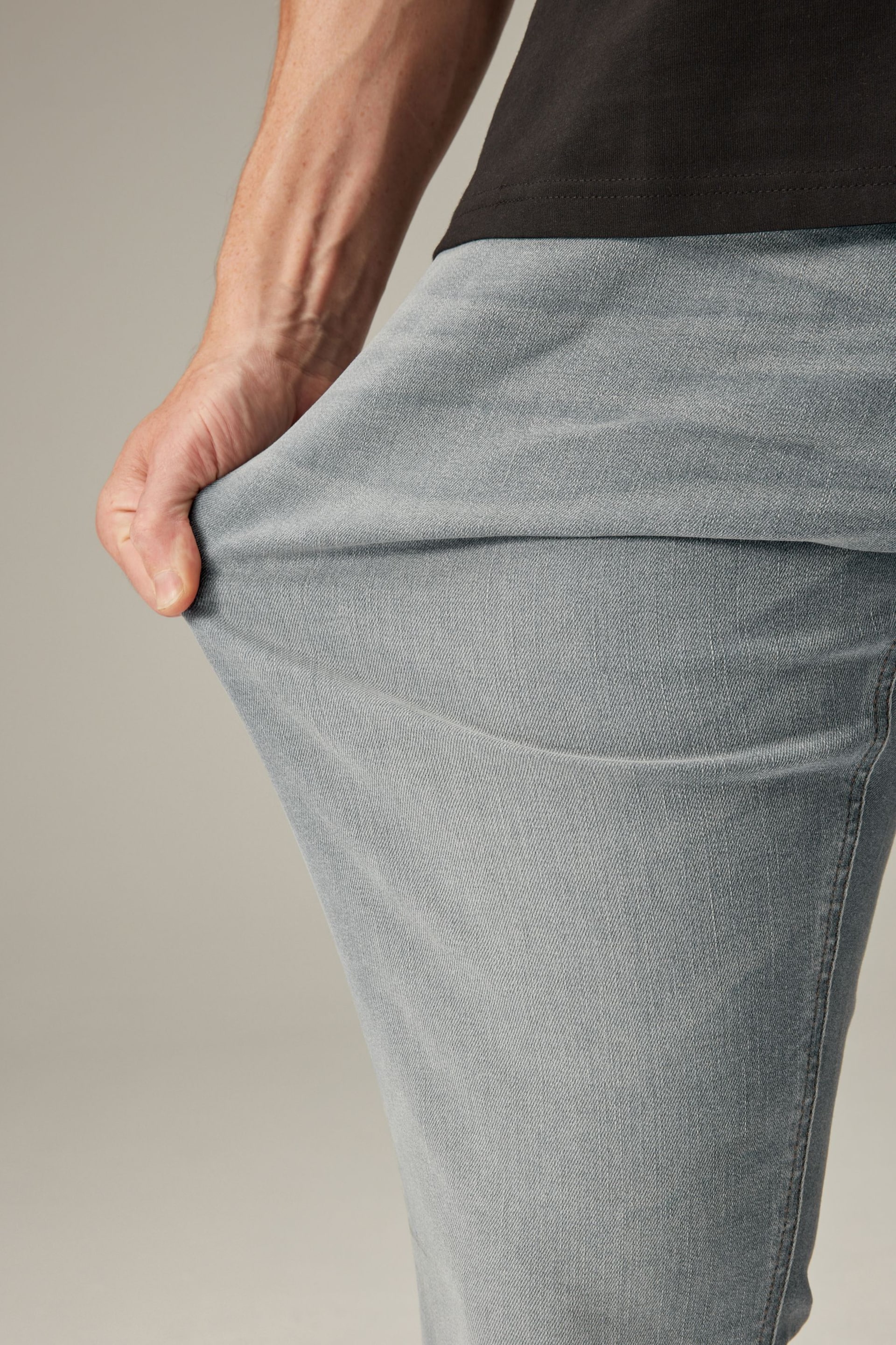 Light Grey Slim Fit Motion Flex Jeans - Image 7 of 13