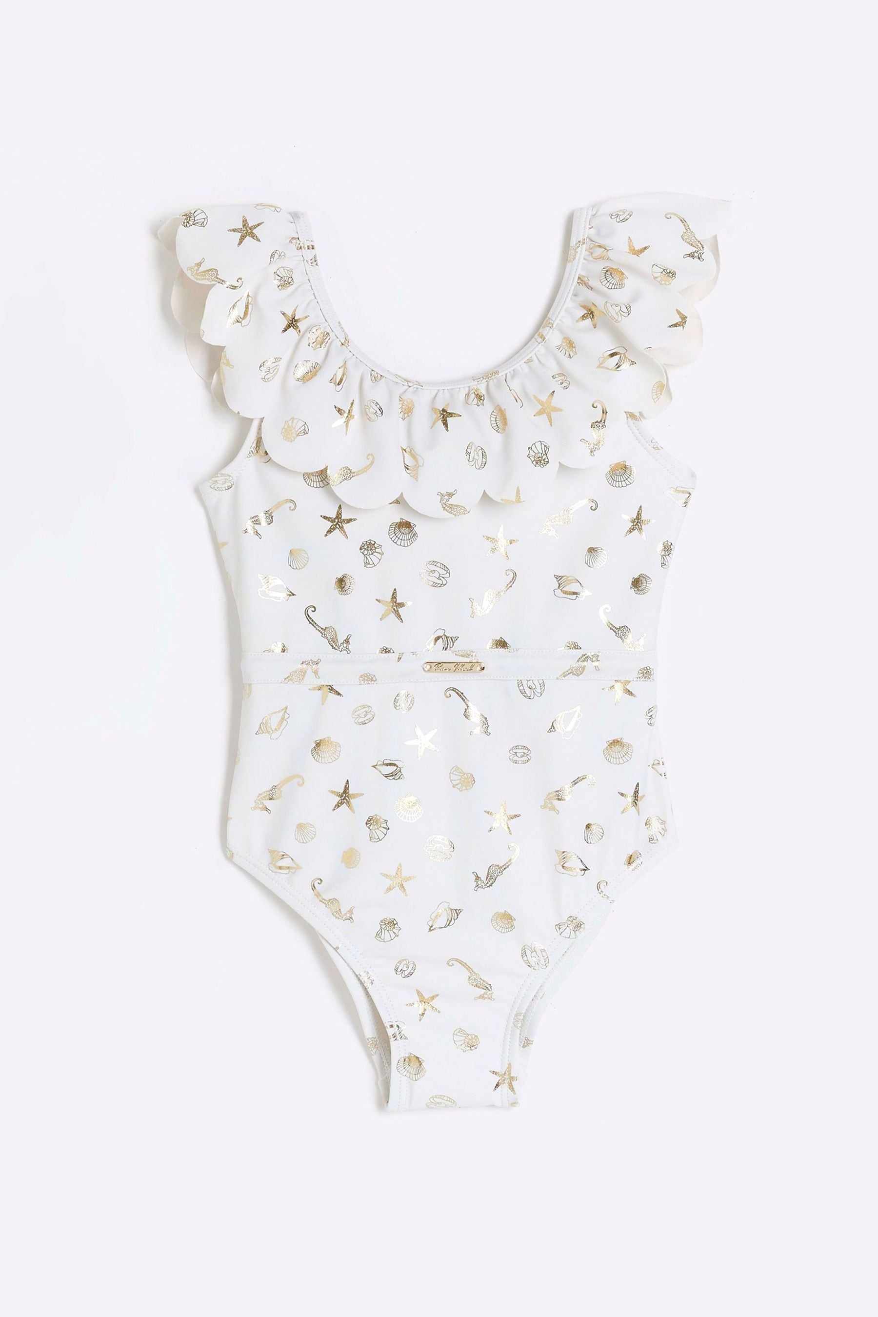 Girls frill swimsuit hotsell
