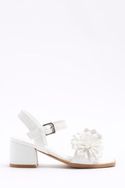 River Island White Girls Flower Heel Sandals - Image 1 of 5