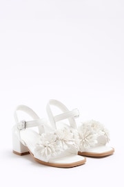 River Island White Girls Flower Heel Sandals - Image 2 of 5