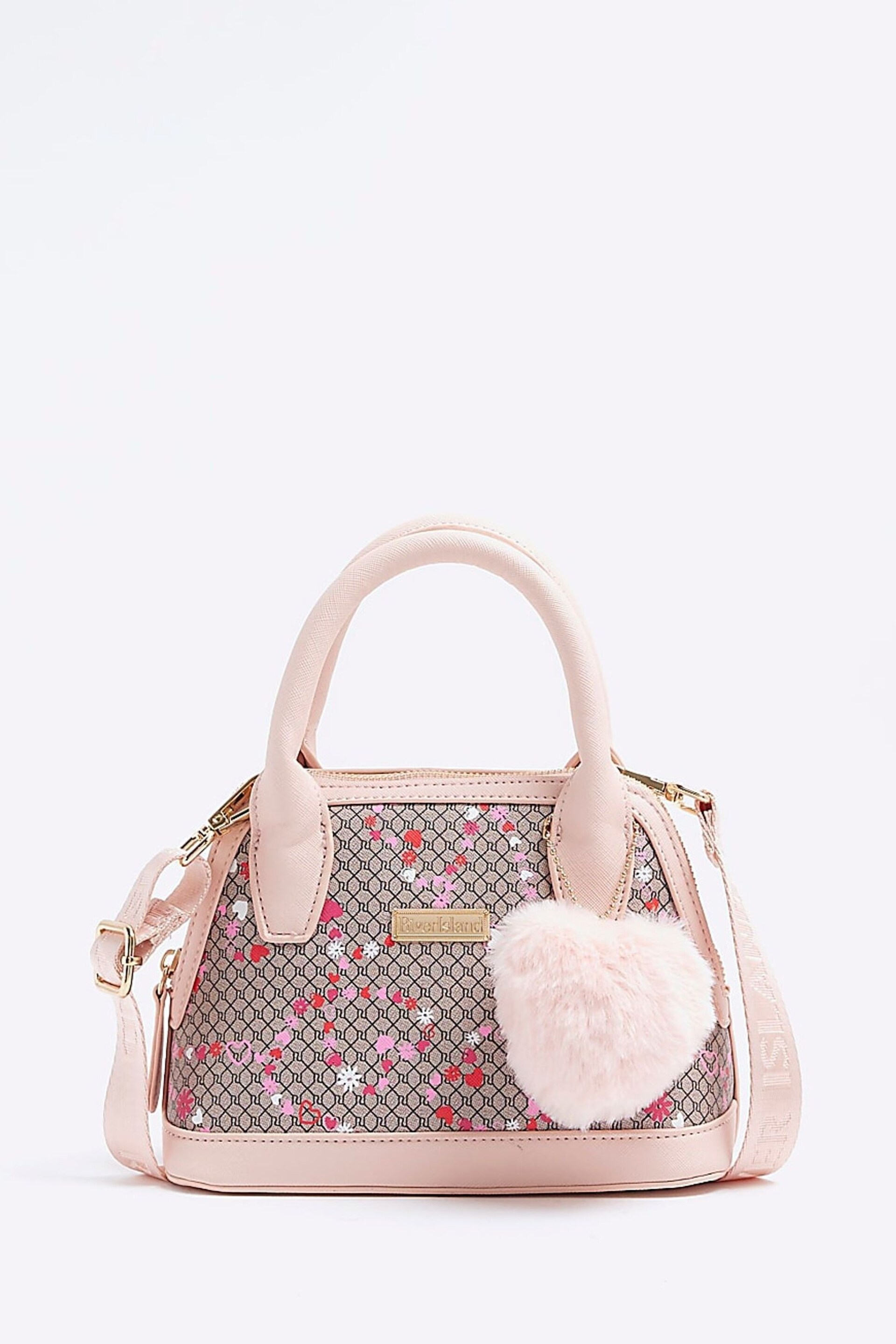 River Island Pink Girls Floral Print Cross-Body Bag - Image 1 of 5