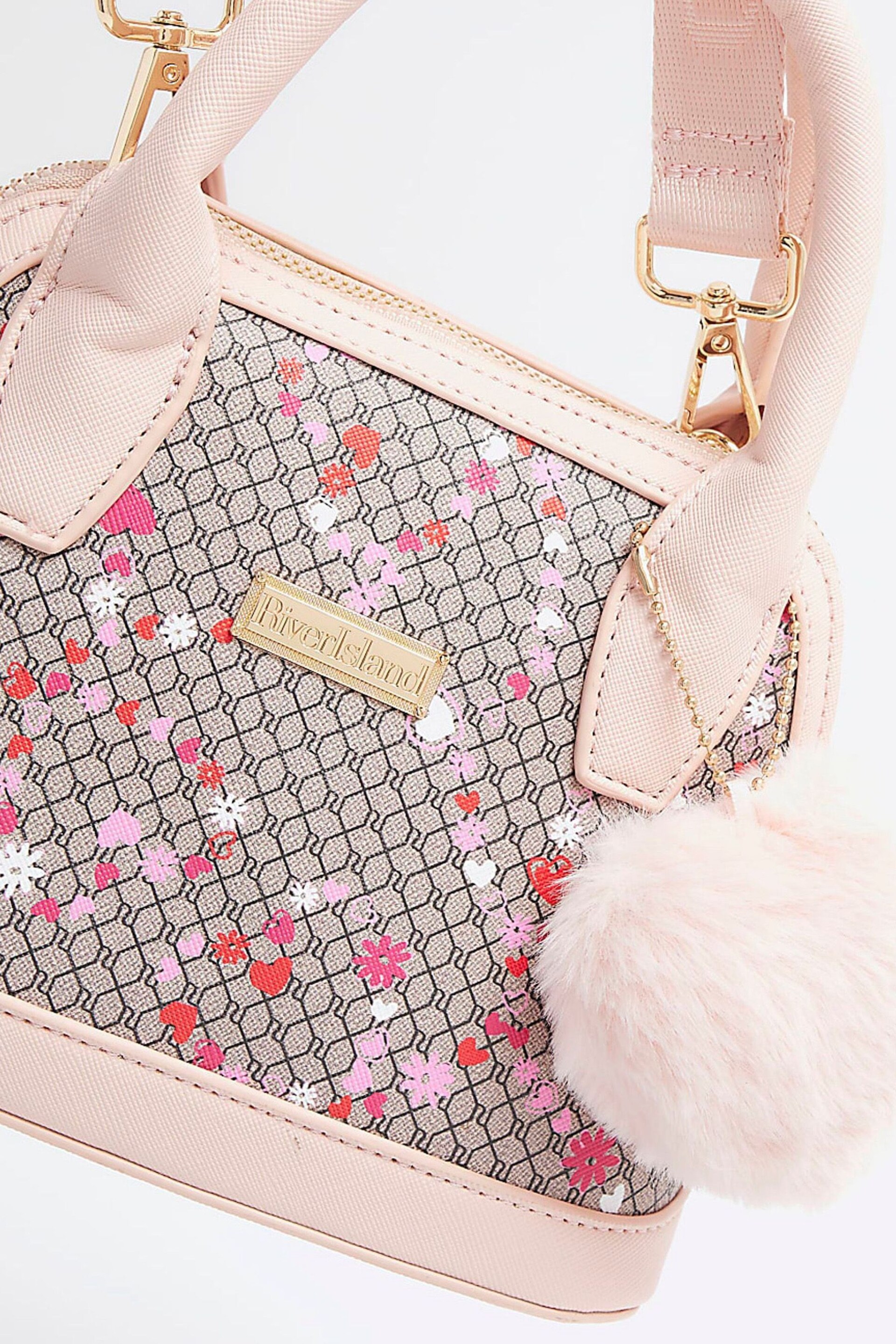 River Island Pink Girls Floral Print Cross-Body Bag - Image 5 of 5