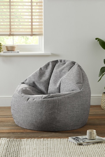 Charcoal Grey Chunky Weave Bean mccartney Bag Chair