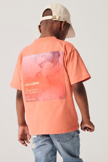 River Island Pink Boys Coral Satin Back Front T-Shirt