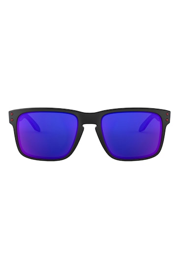 Oakley® Holbrook Black & Positive Red Sunglasses