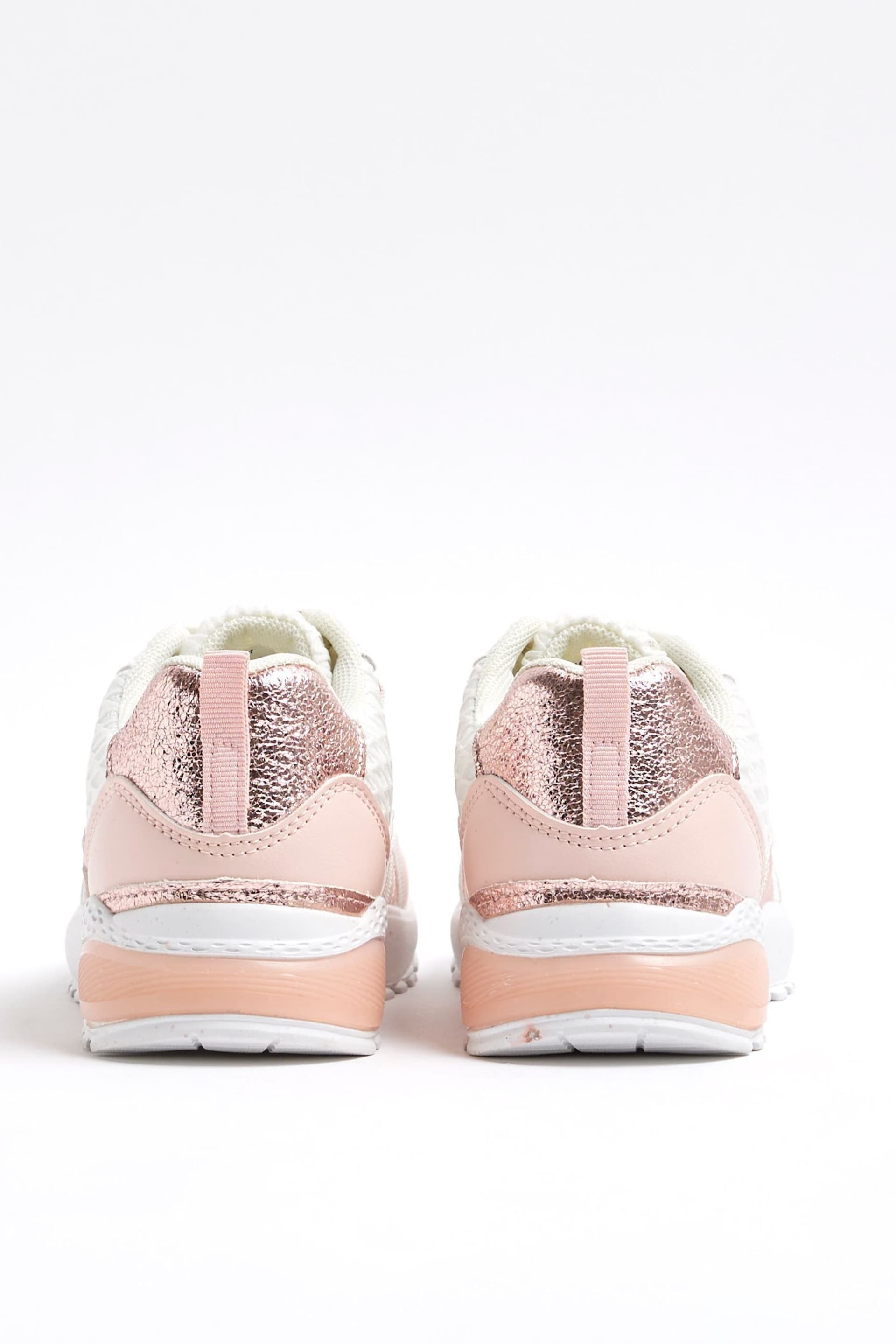 River Island Pink Girls Speckled Sole Trainers - Image 2 of 4