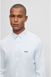 BOSS Pale Blue Biado Button Down Collar Long Sleeve Shirt - Image 5 of 6