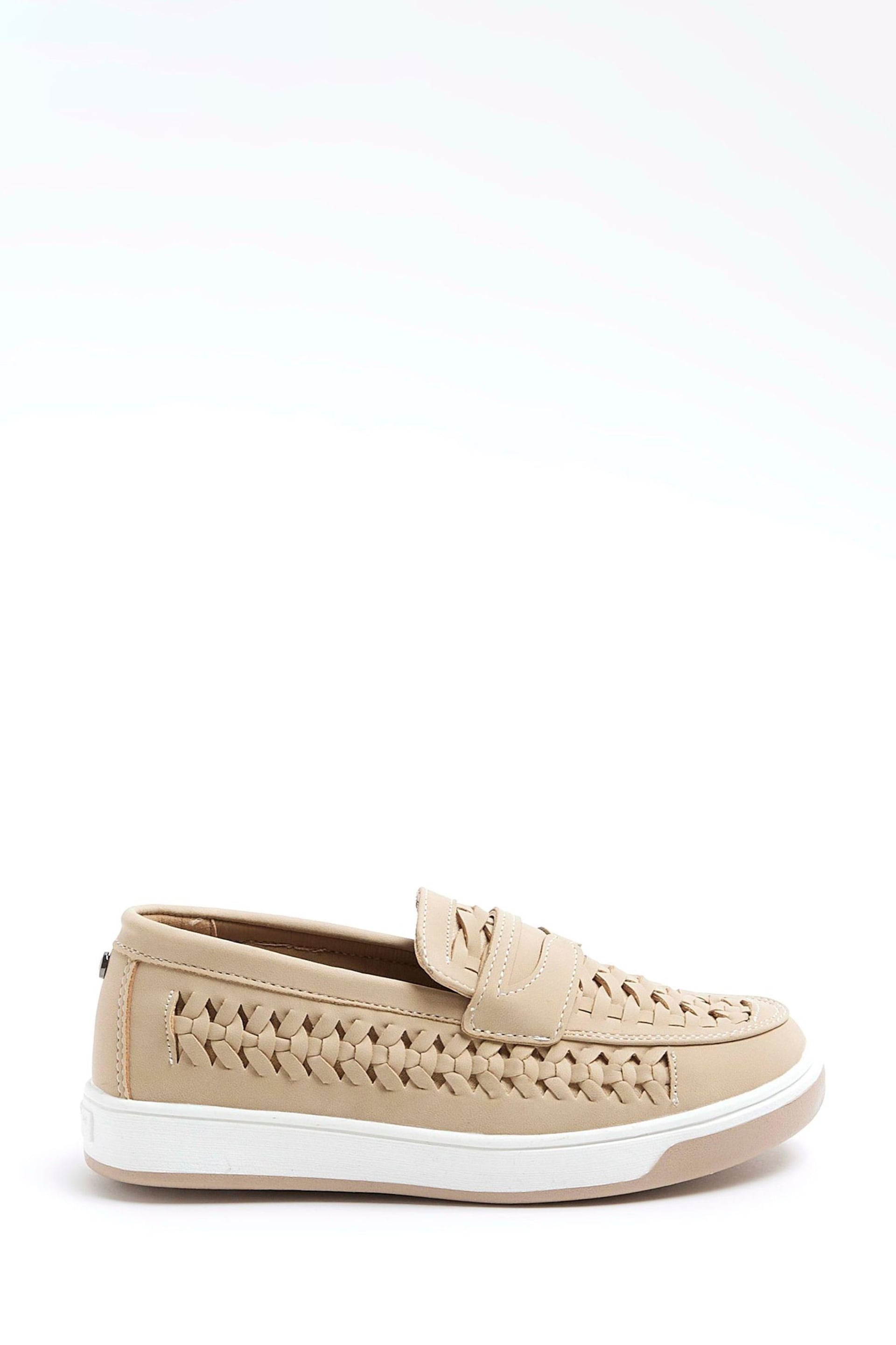 River Island Brown Boys Weave Loafers - Image 1 of 4