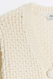 River Island Cream Girls Ecru Crochet Crop Cardigan - Image 2 of 3