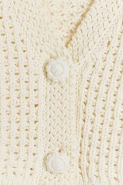River Island Cream Girls Ecru Crochet Crop Cardigan - Image 3 of 3