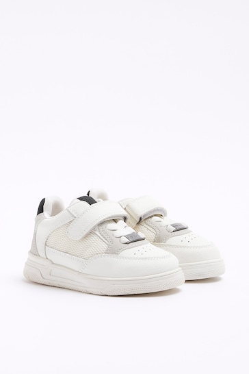 River Island Off White Boys Mesh Trainers