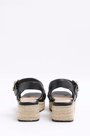 River Island Black Girls Woven Plait Wedge - Image 3 of 4