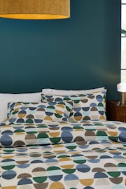 2 Pack Blue/Green Retro Circle Reversible Duvet Cover and Pillowcase Set - Image 4 of 8