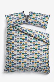 2 Pack Blue/Green Retro Circle Reversible Duvet Cover and Pillowcase Set - Image 6 of 8
