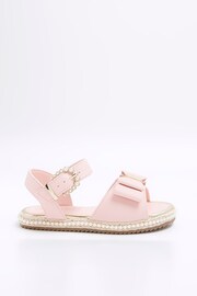 River Island Pink Girls 3D Bow Espadrille - Image 1 of 4