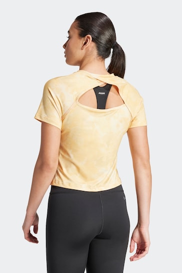 adidas Yellow Train Essentials Tie Dye T-Shirt