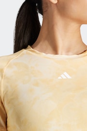 adidas Yellow Train Essentials Tie Dye T-Shirt - Image 5 of 6