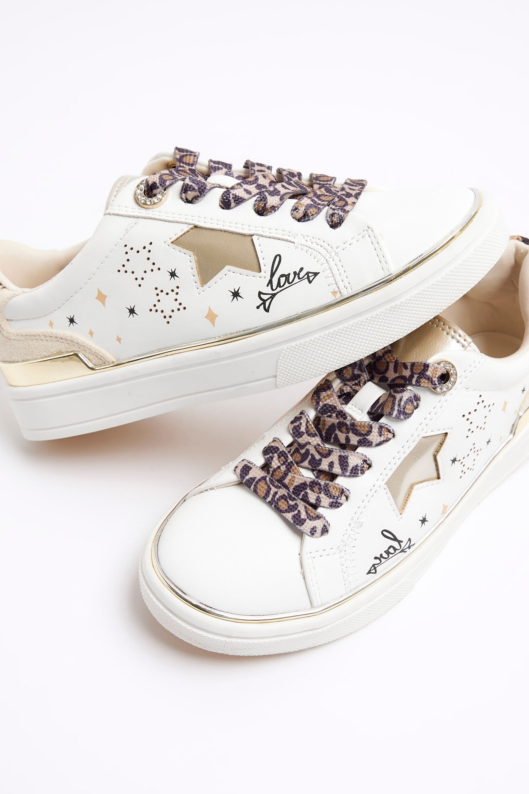 River island leopard trainers top