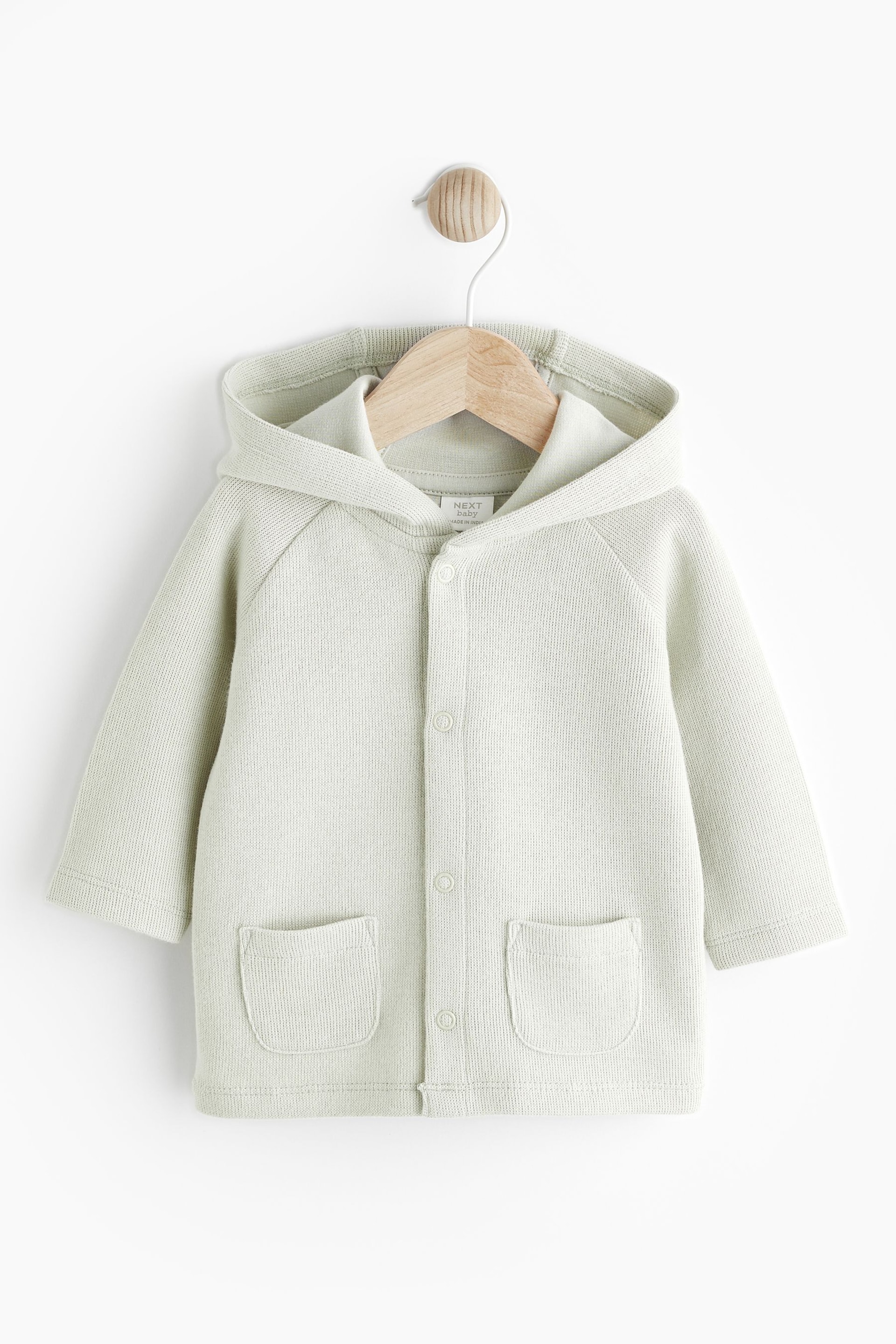 Mint Green Baby Soft Brushed Cotton Hooded Jacket (0mths-2yrs) - Image 3 of 8