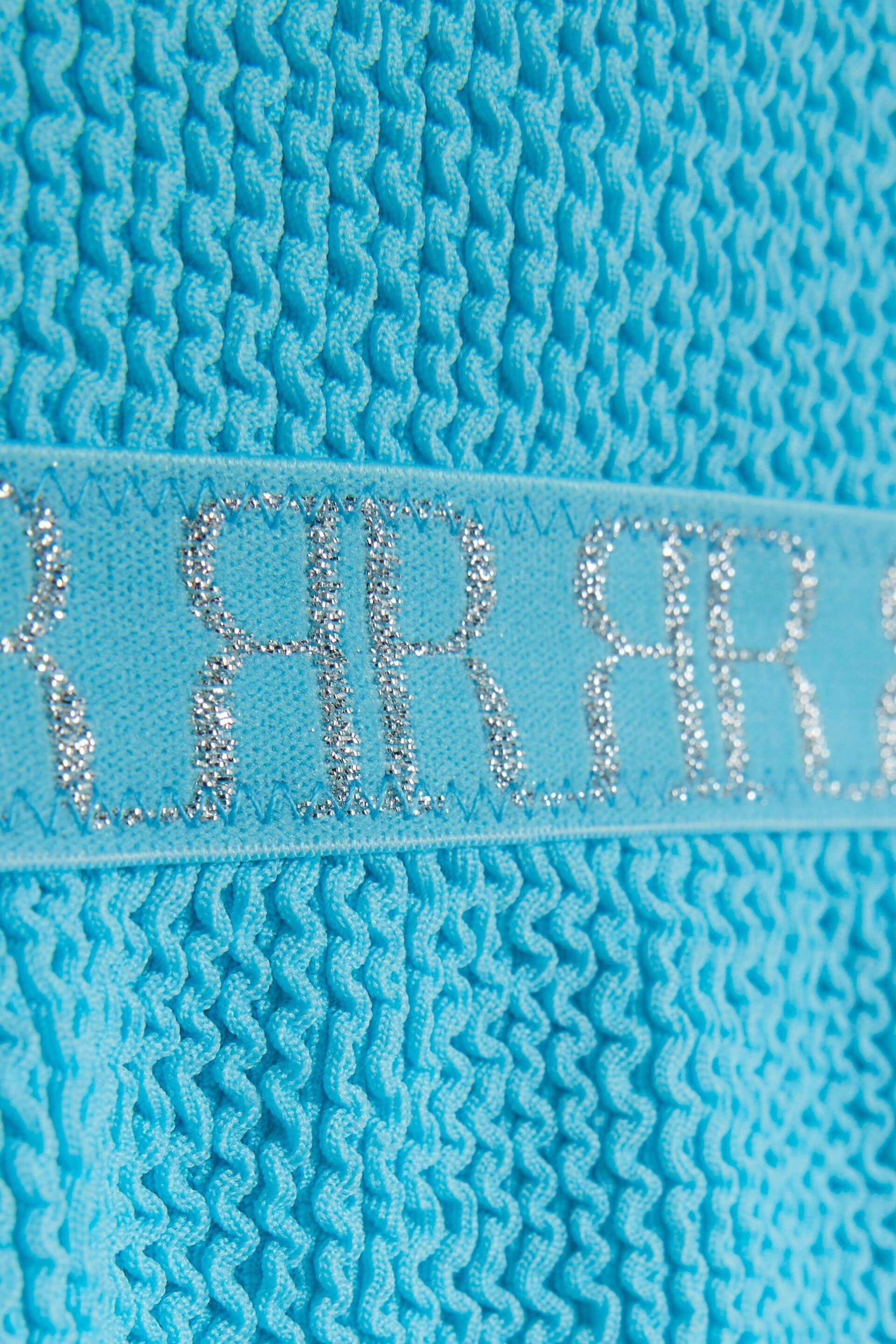 River Island Blue Girls Textured Elastic Swimsuit - Image 2 of 3