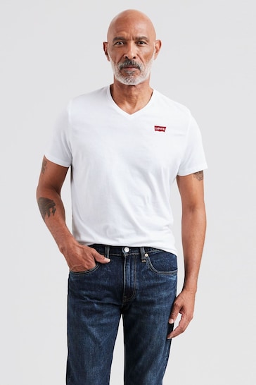 Levi's® White Original Housemark V-Neck T-Shirt