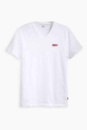 Levi's® White Original Housemark V-Neck T-Shirt