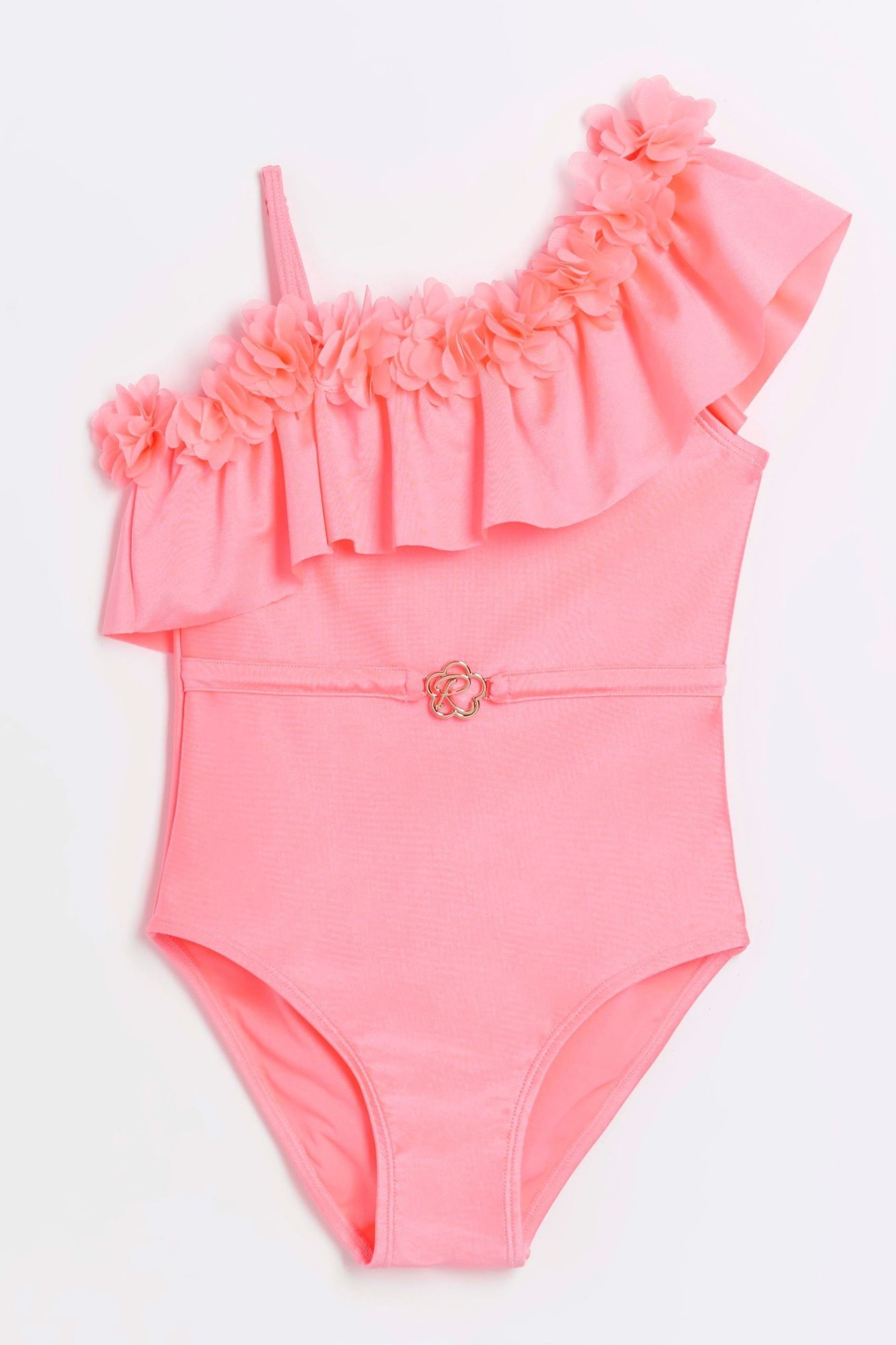 River Island Pink Girls Floral Swimsuit - Image 1 of 4