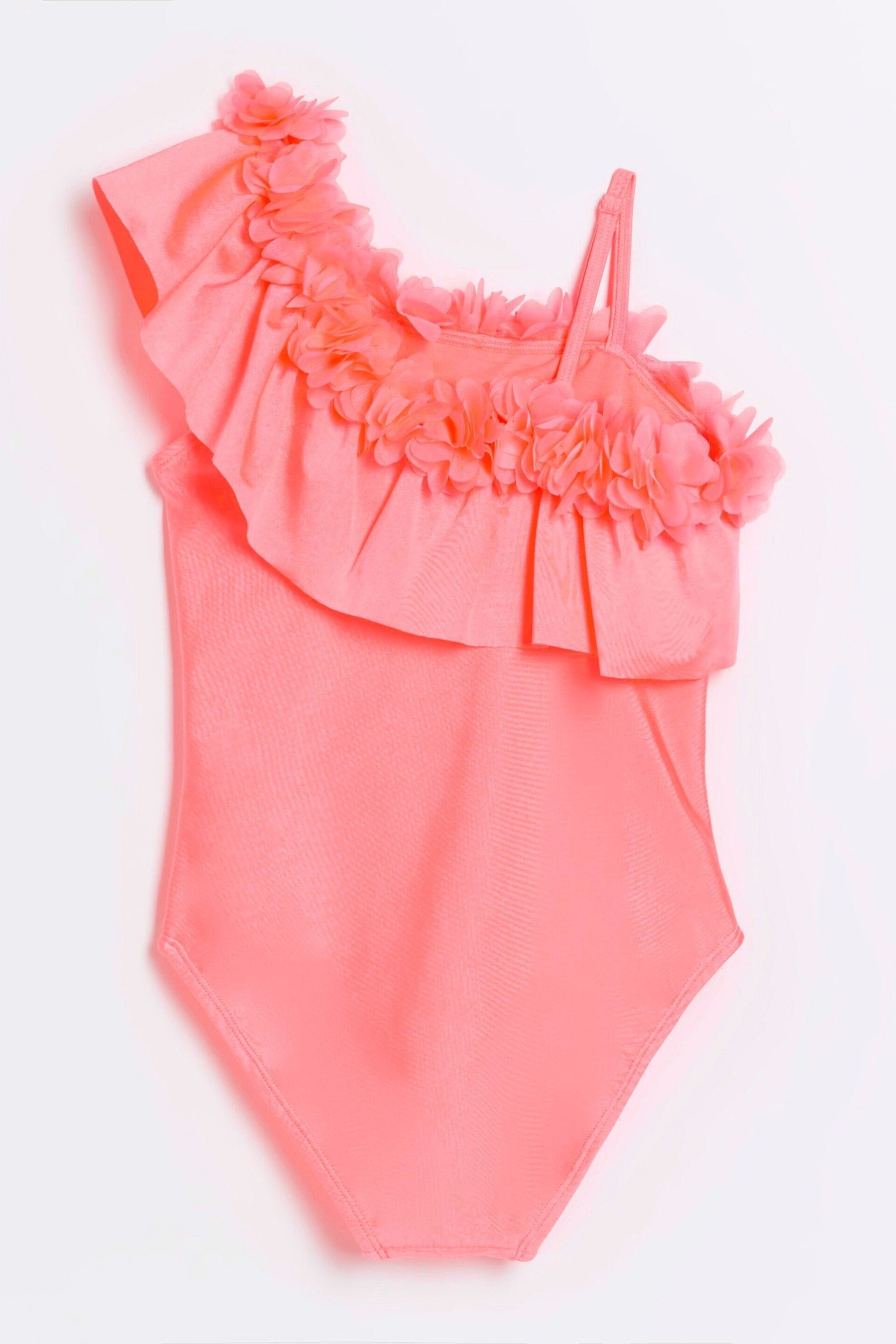 River Island Pink Girls Floral Swimsuit - Image 2 of 4