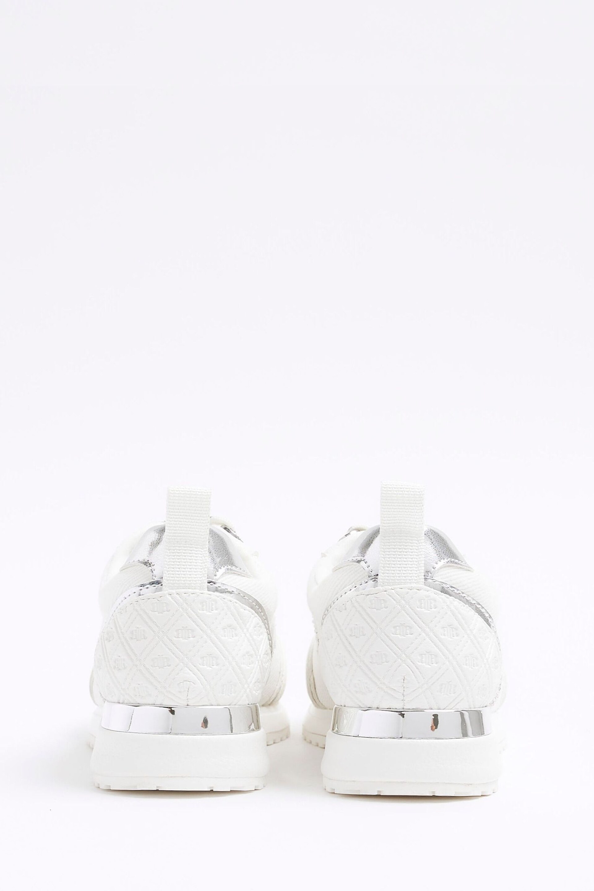 River Island White Girls Diamonte Trainers - Image 2 of 4