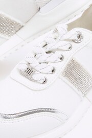 River Island White Girls Diamonte Trainers - Image 4 of 4