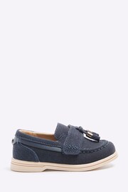 River Island Blue Boys Immy Suedette Tassel Loafers - Image 1 of 4
