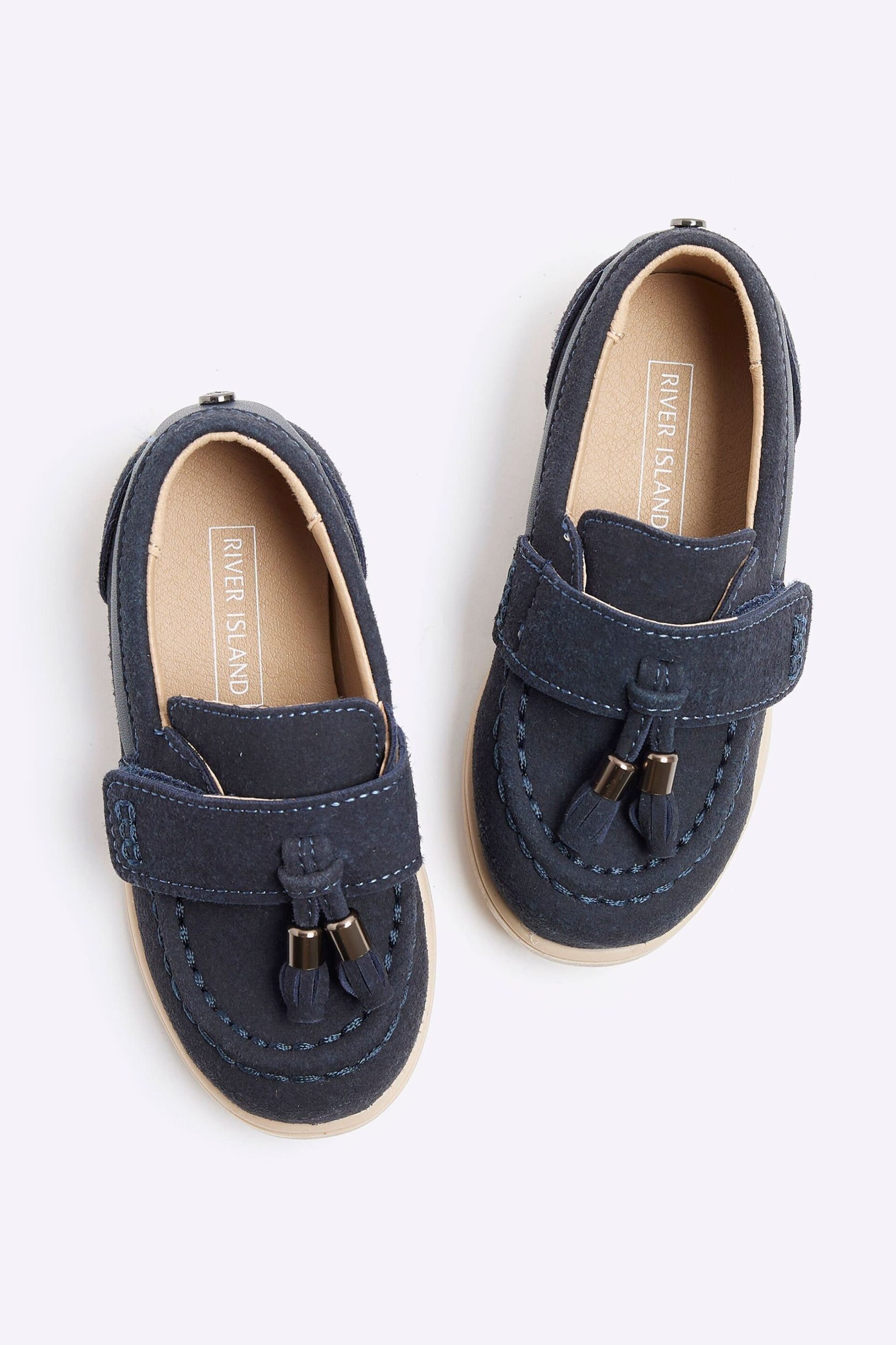 River Island Blue Boys Immy Suedette Tassel Loafers - Image 3 of 4