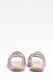 River Island Silver Girls Diamante Cross Over Sandals - Image 3 of 4