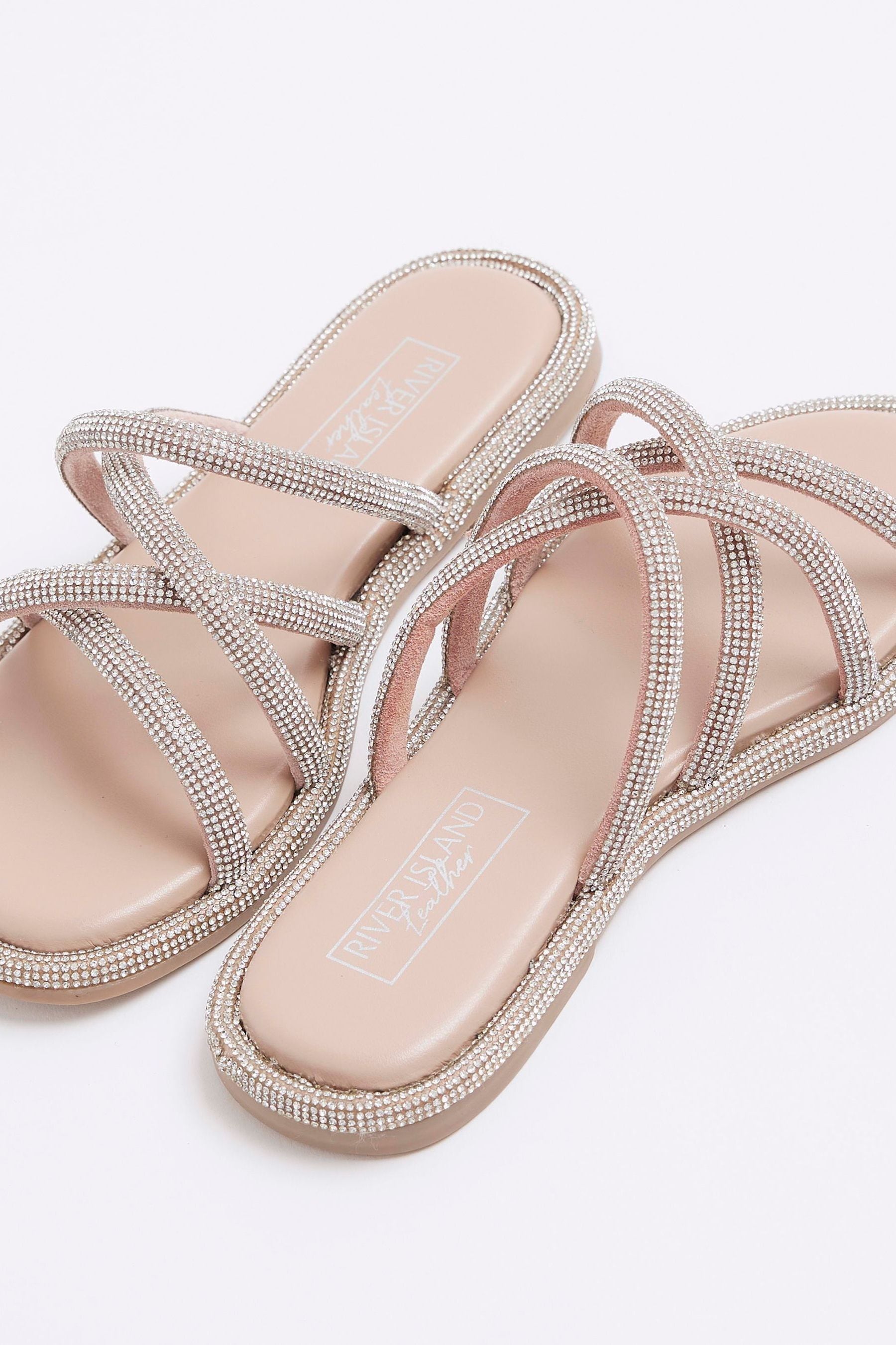 Silver cross over sandals hotsell