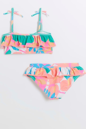 River Island Multi Girls Tropical Tie Bikini