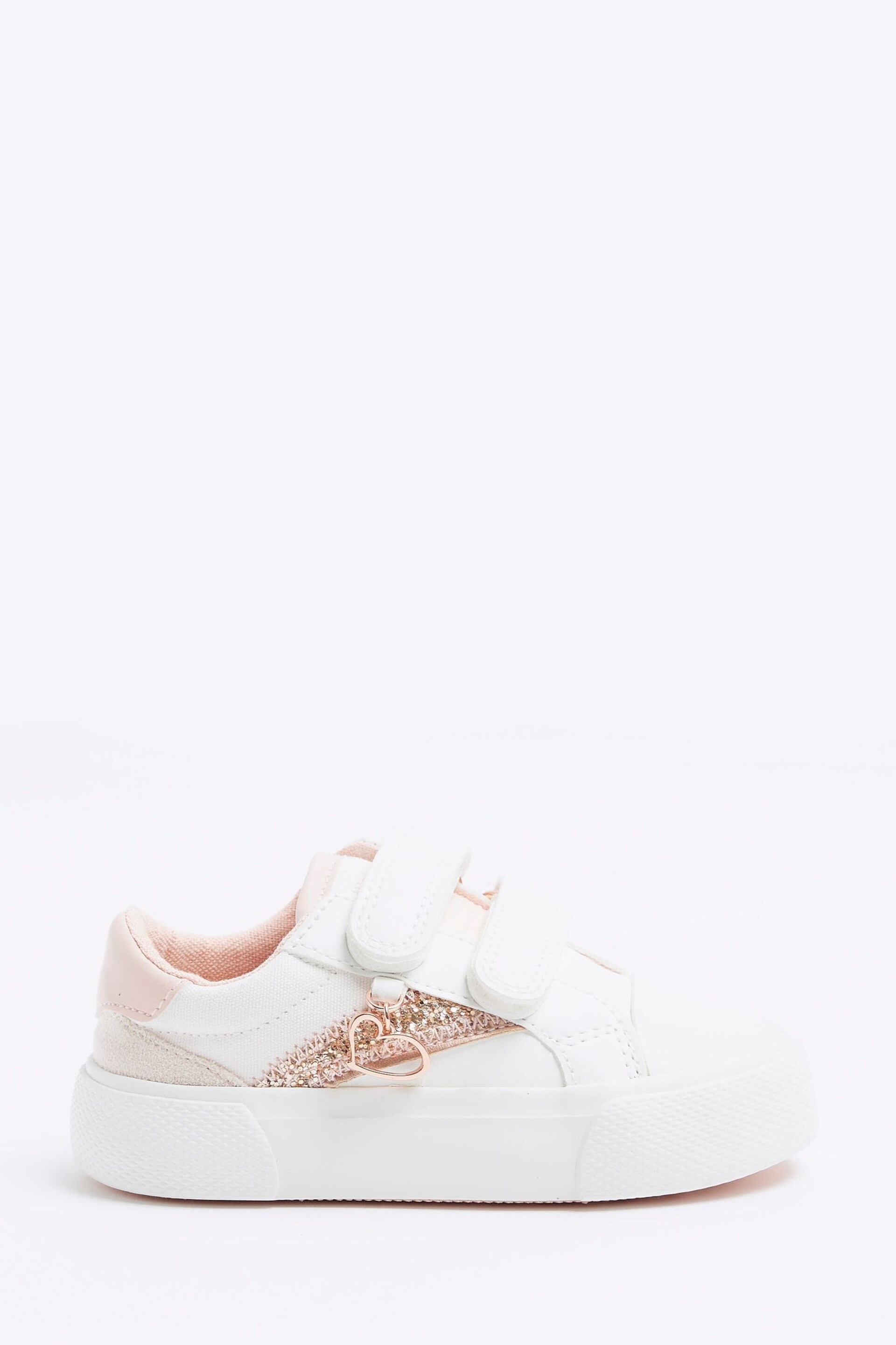 River Island White Girls Glitter Trainers - Image 1 of 4