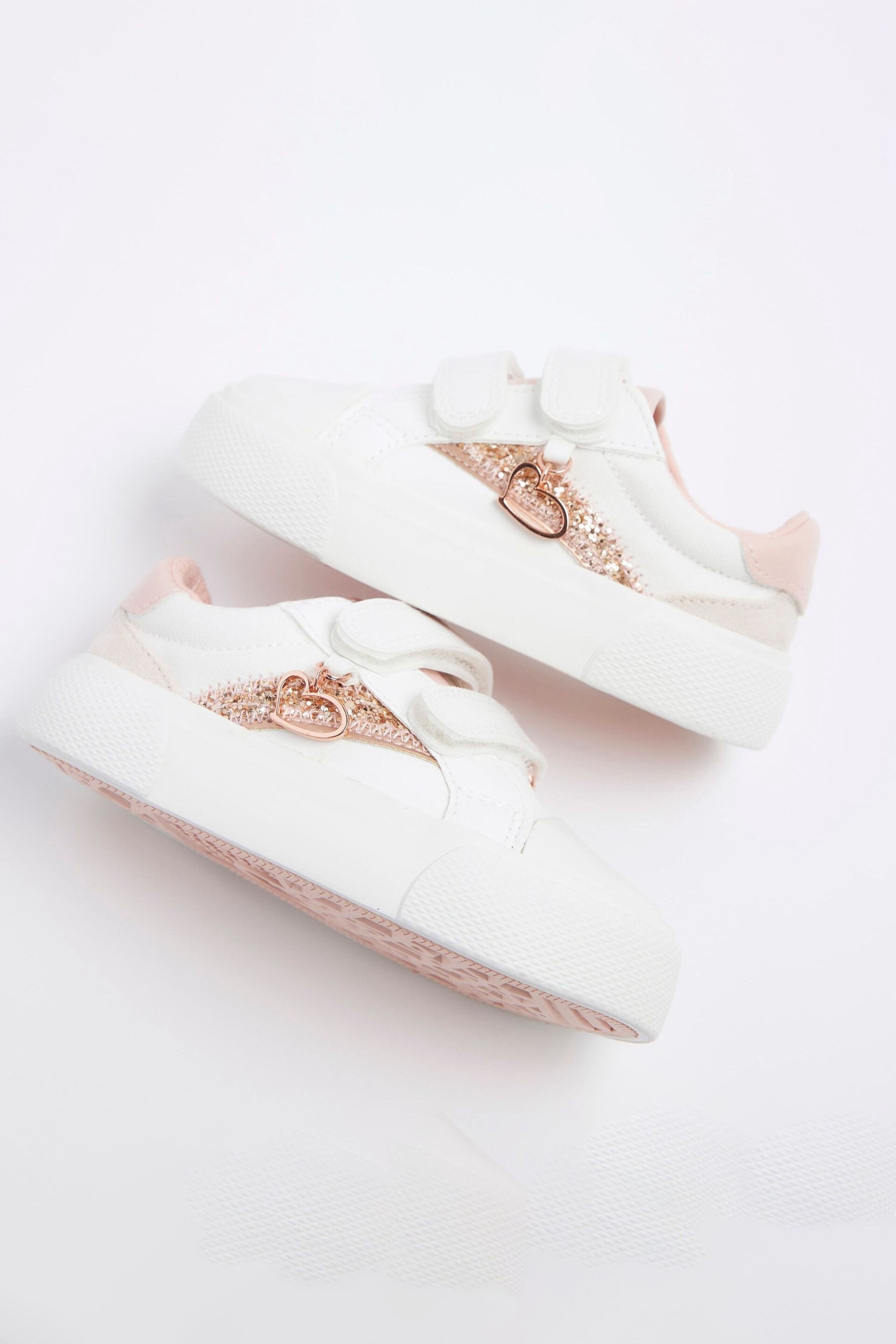 River Island White Girls Glitter Trainers - Image 4 of 4