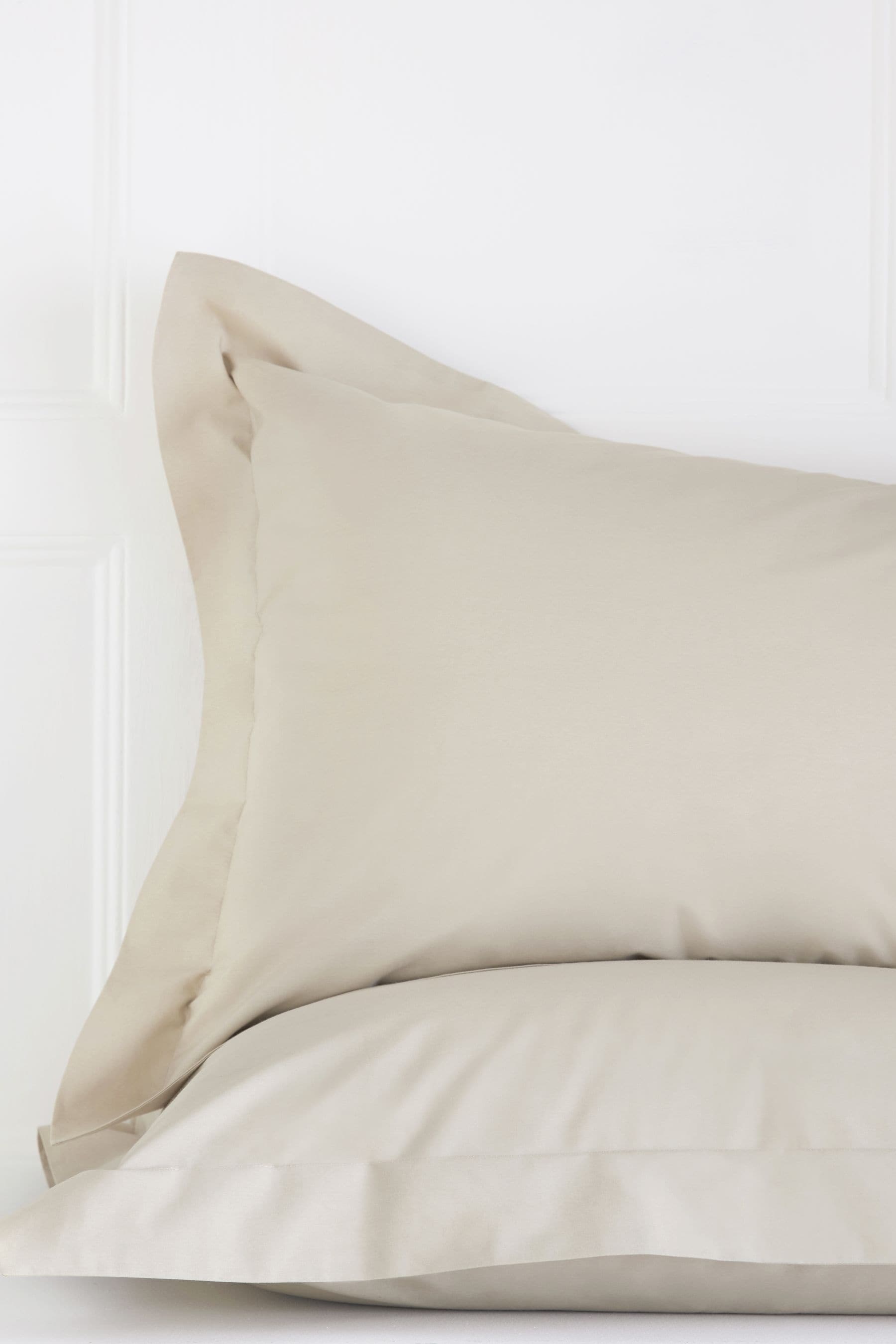 Buy Set of 2 Natural Cotton Rich Pillowcases from Next Luxembourg