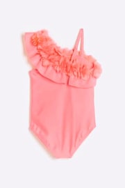 River Island Pink Chrome Girls Floral Swimsuit - Image 2 of 4