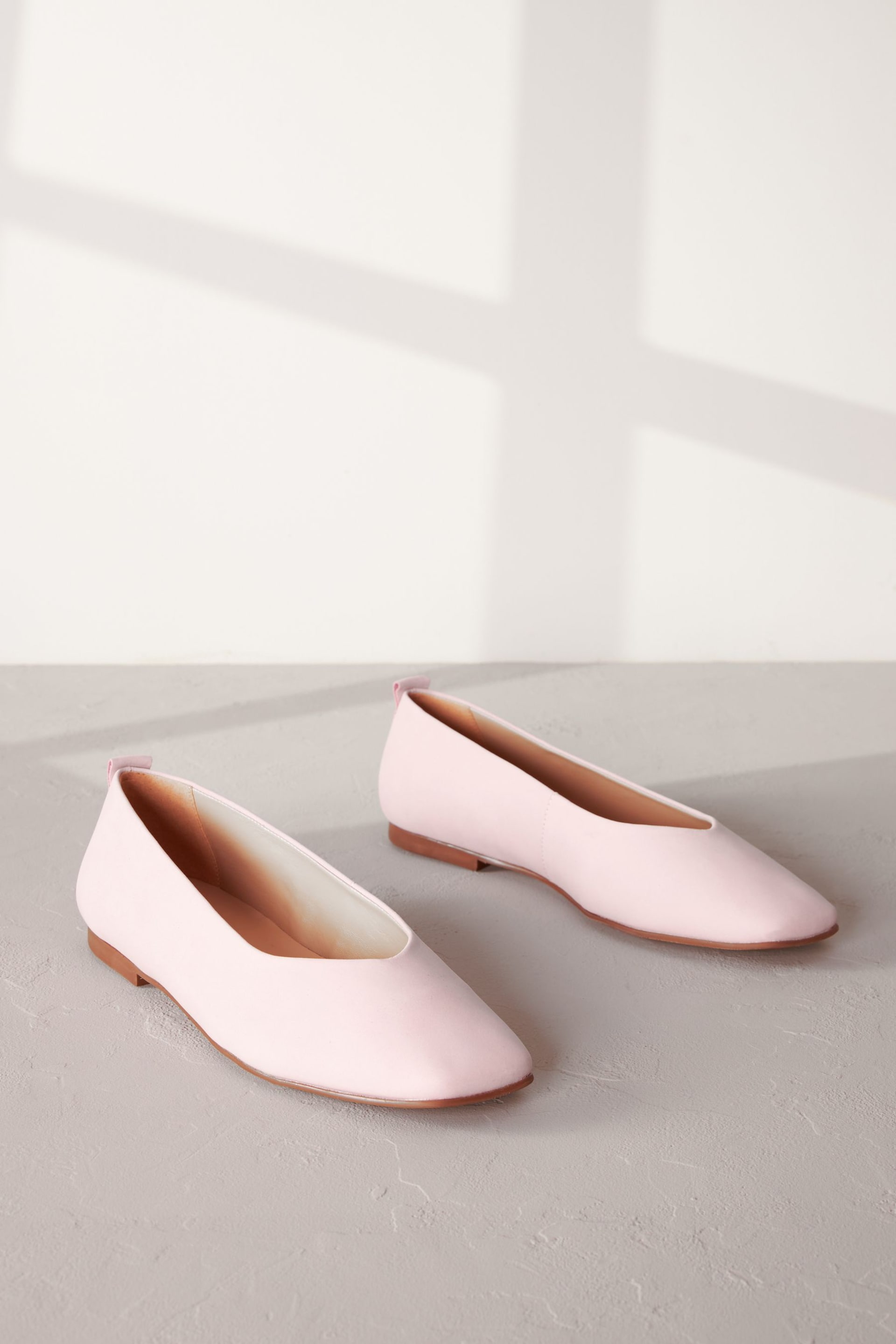 Pink Signature Leather Hi Cut Ballerina Shoes - Image 1 of 6