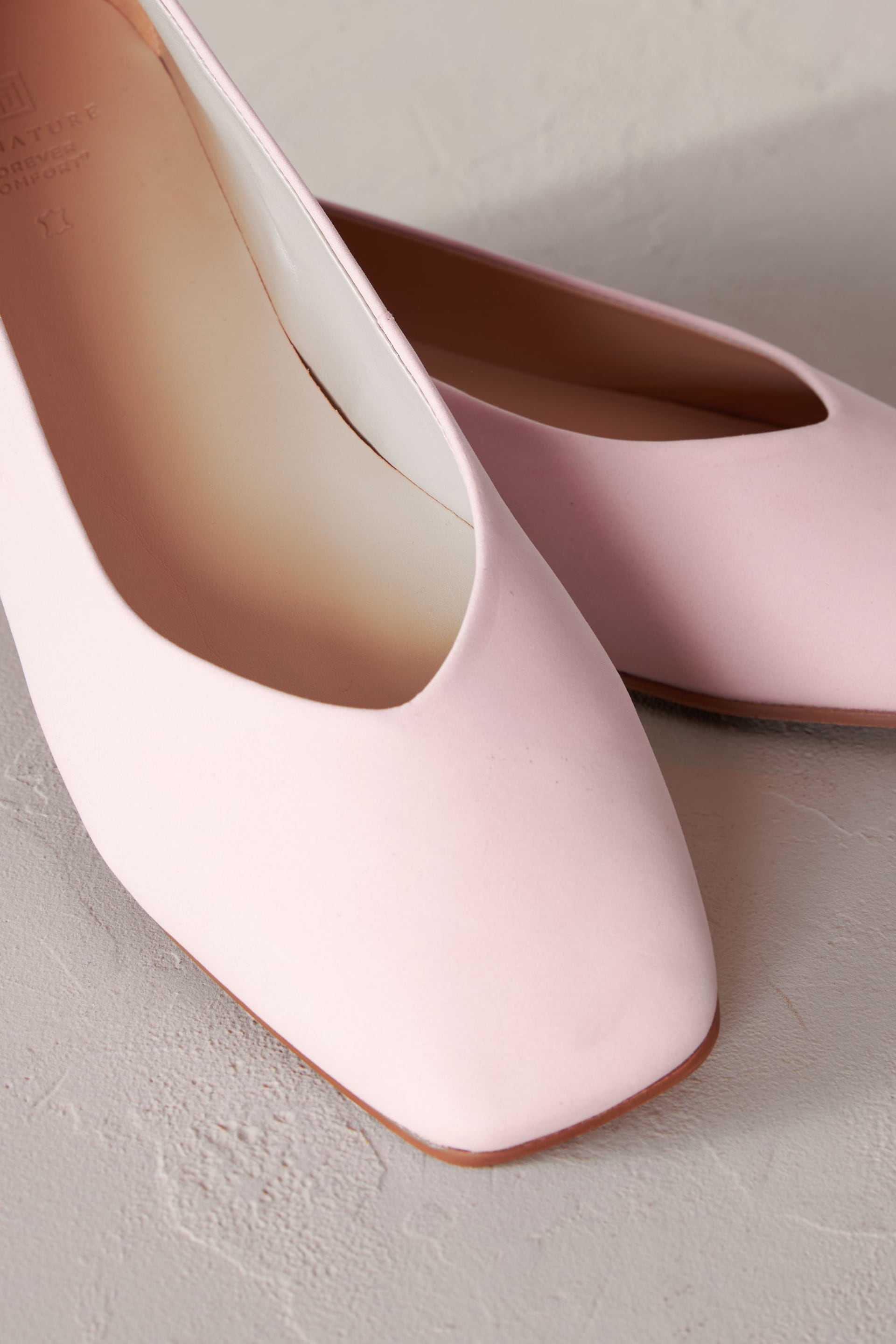 Pink Signature Leather Hi Cut Ballerina Shoes - Image 6 of 6