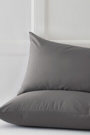 Set of 2 Grey Charcoal Cotton Rich Pillowcases - Image 2 of 2
