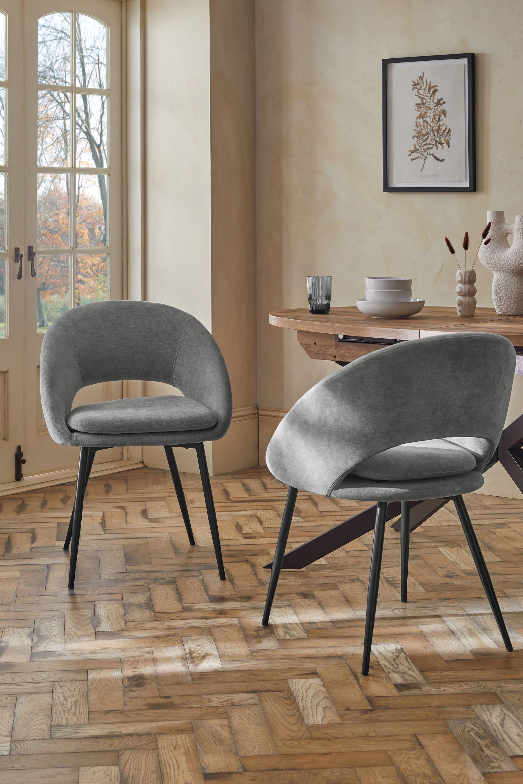 Black grey dining chairs hotsell