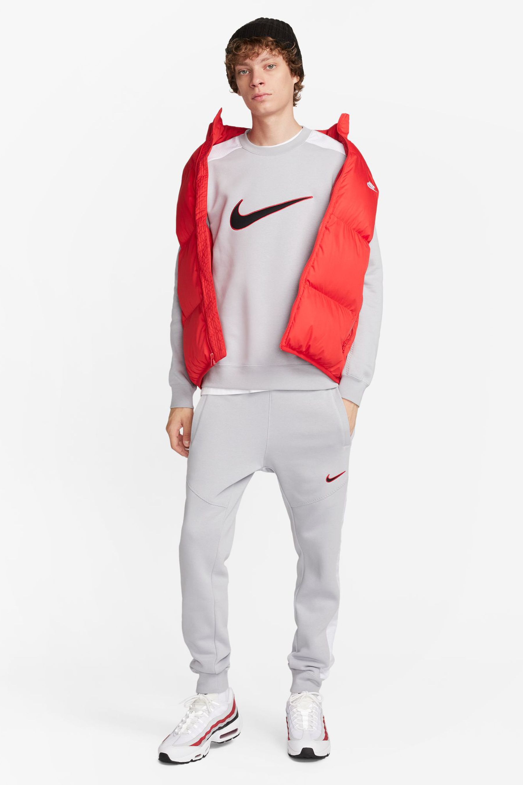 Buy Nike Grey Sportswear Colour Block Crew Sweatshirt from Next Luxembourg