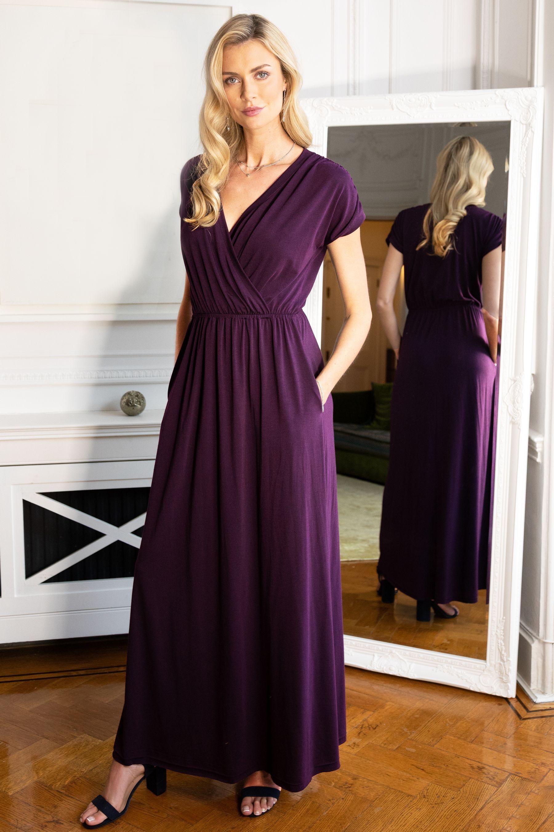 Black and purple maxi dress clearance