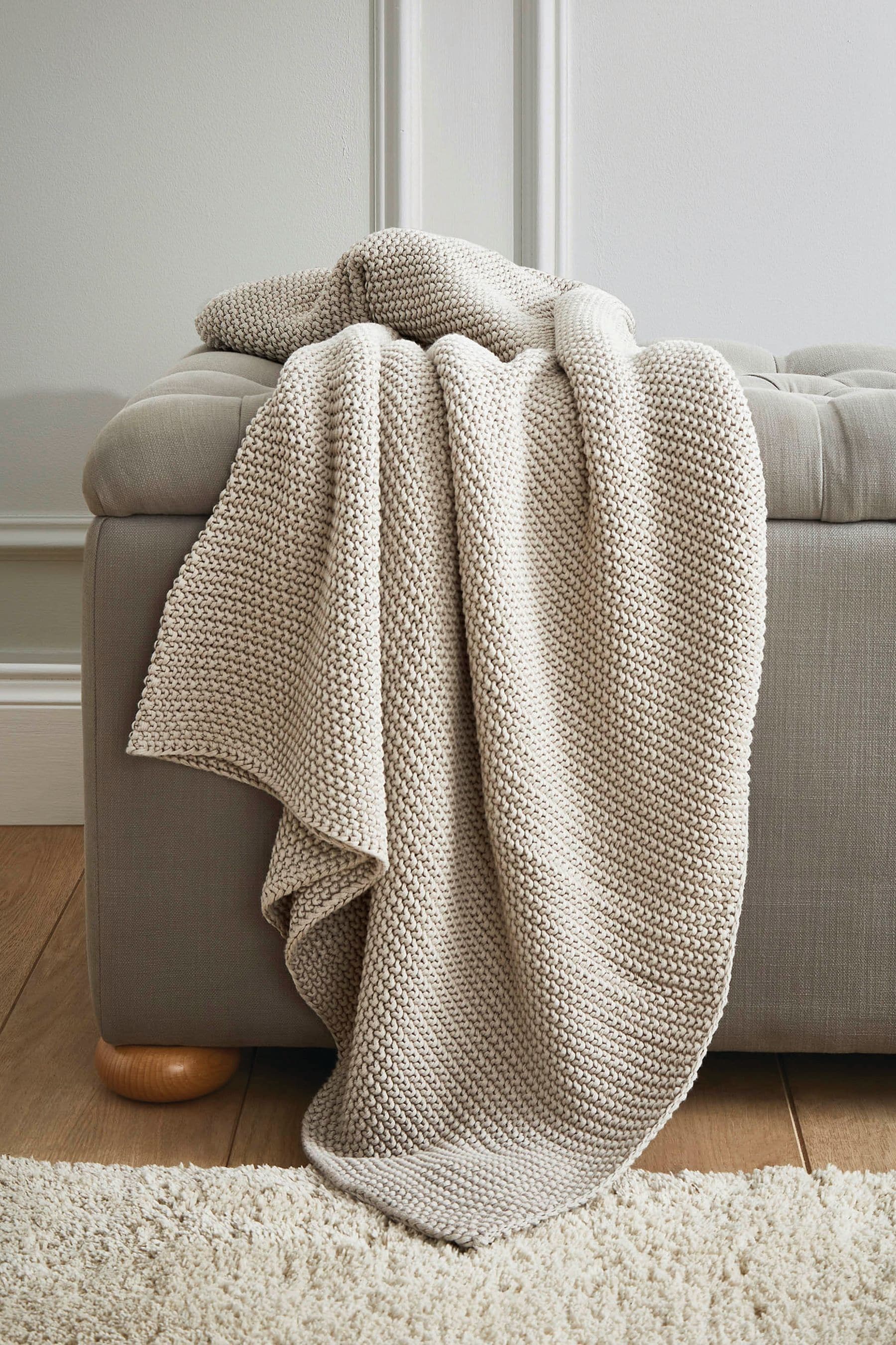 Buy Laura Ashley Natural Parker 100 Cotton Throw from the Next UK online shop