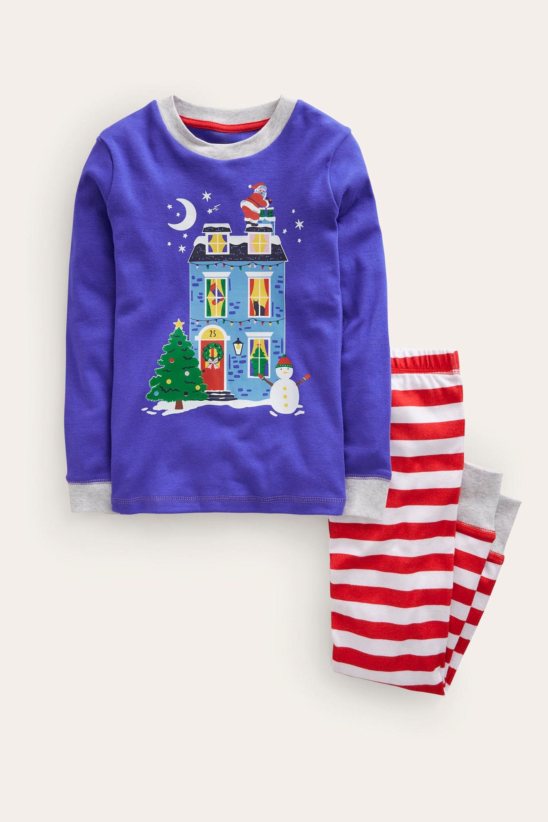 Buy Boden Blue Logo Glow In The Dark Christmas Pyjamas from Next Luxembourg